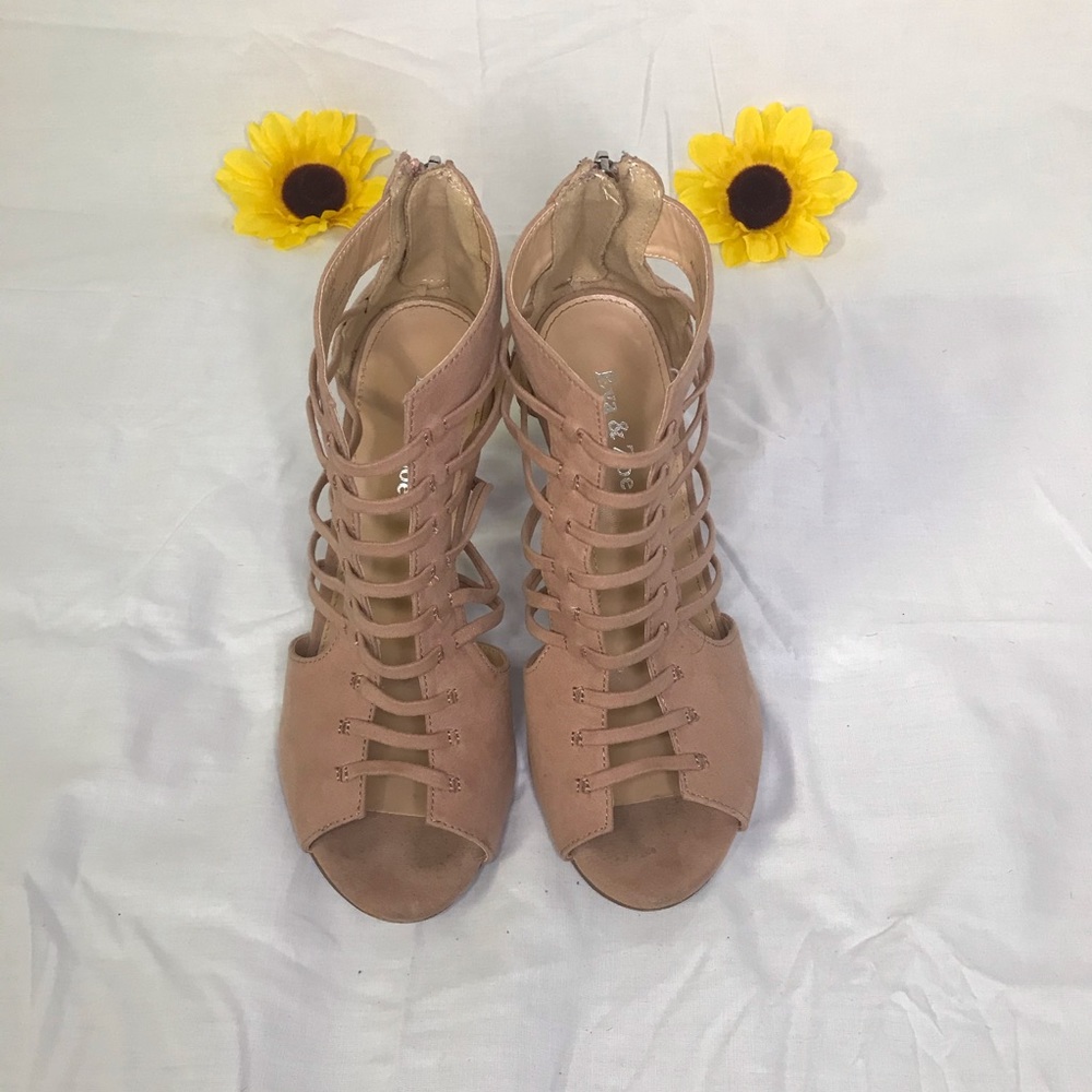 Blush Colored Block Heels